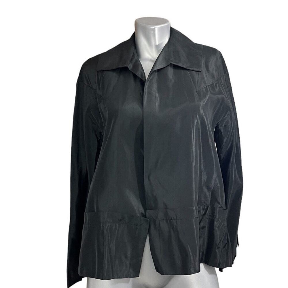VTG B. Altman & Co Women’s Blazer Black Jacket XL Satin Ruffles Fifth Ave Career